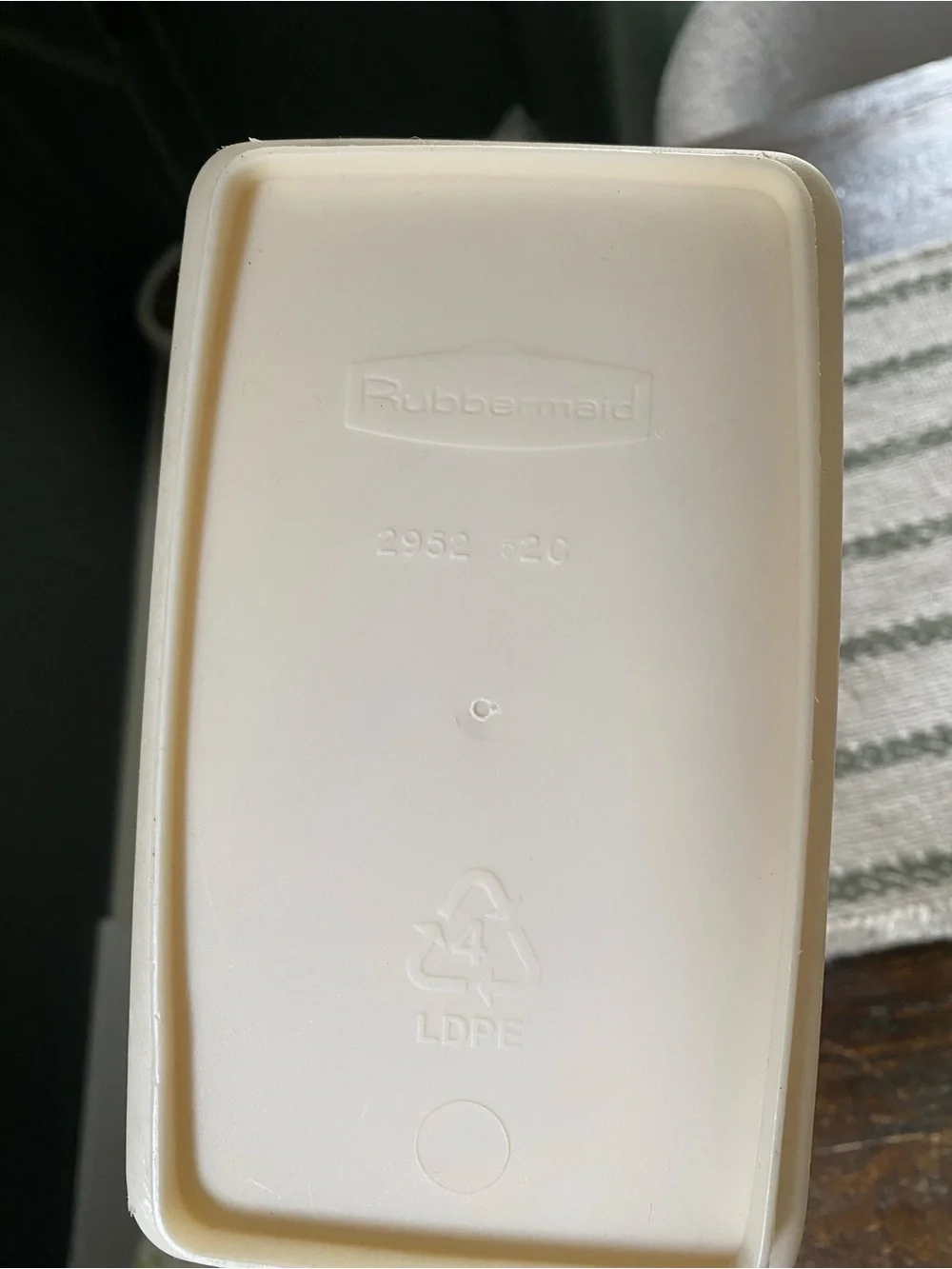 Vintage MCM Rubbermaid Bathroom Wastebasket Almond / Beige Color